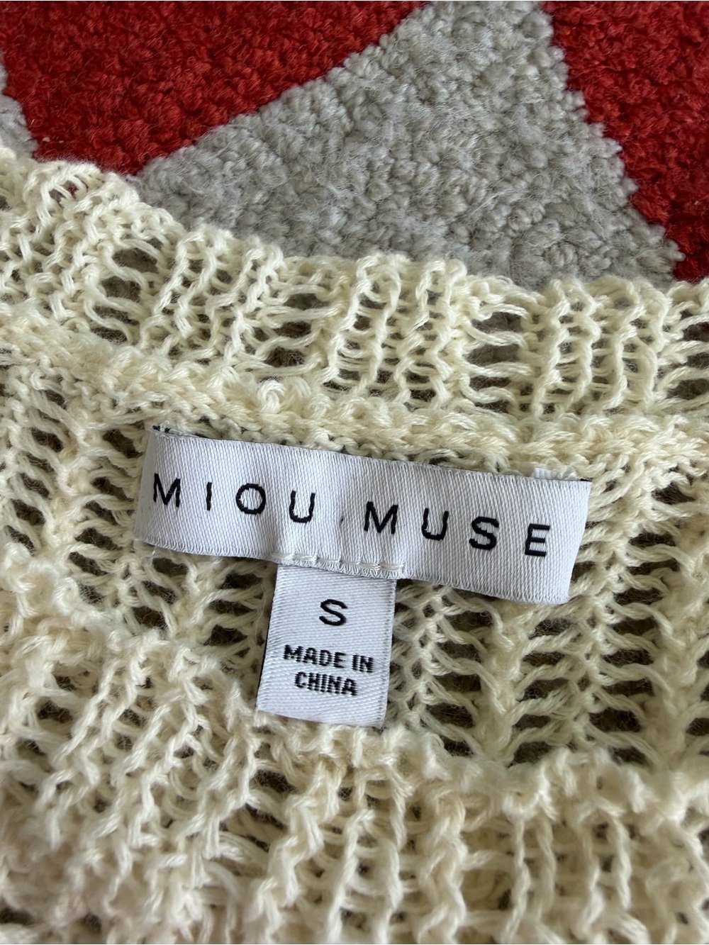 Miou Muse Penny Crochet Sleeveless Tank Top in Natural Small - Picture 6 of 6